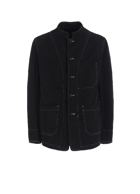 Cozy Chic Comfortable Wear Choices COTTON TWILL GARMENT DYED STAND COLLAR JACKET