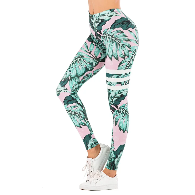 Urban Comfort Cozy Layering Pieces Brand Sexy Women Legging leaf Printing Fitness leggins Fashion Slim legins High Waist Leggings Woman Pants