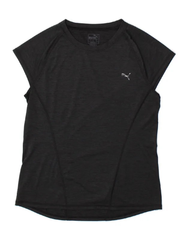 Relaxed Fashion Comfortable Chic Fashion PUMA Womens T-Shirt Top UK 12 Medium Black Polyester