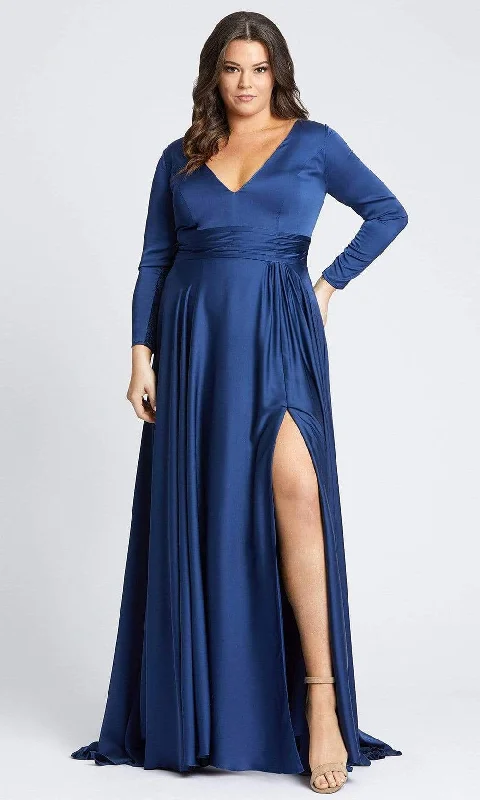 Relaxed Fit Relaxed Soft Fashion Mac Duggal - 55290 Pleated Band A-Line Slit Dress Relaxed Fit Relaxed Soft Fashion Mac Duggal - 55290 Pleated Band A-Line Slit Dress