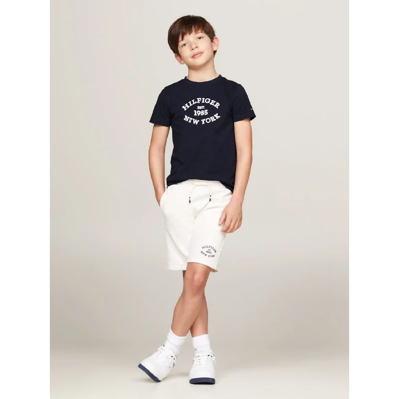 Comfortable Dresses Fashionable Cozy Wear Tommy Hilfiger Desert Sky Monotype Flock Regular Tee Ss