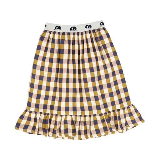 Smart Casuals Comfortable Fashionwear MIPOUNET MULTI COLORED CHECKED SKIRT [Final Sale]