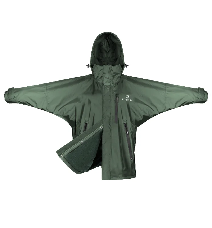 Relaxed Dresses Warm Soft Clothing Shortie Women's | Thin Fleece | Black Forest Green Relaxed Dresses Warm Soft Clothing Shortie Women's | Thin Fleece | Black Forest Green