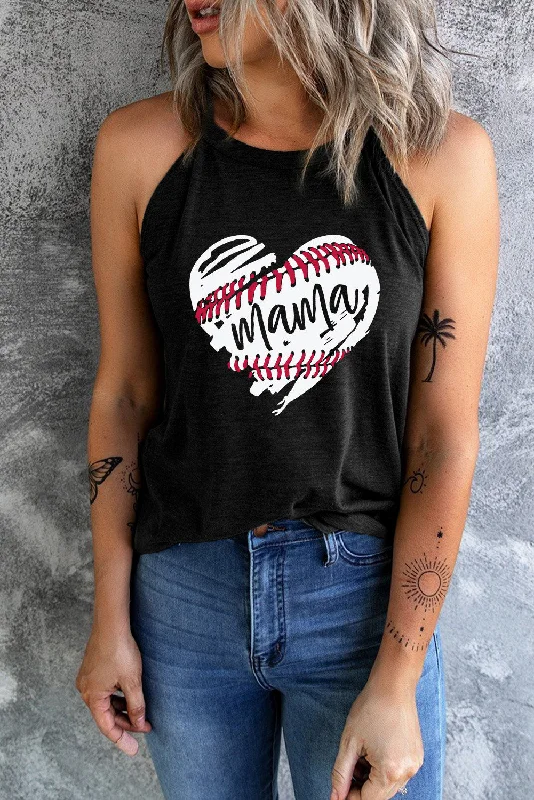 Cozy Vibes Fashionable Cozy Looks Heart Graphic Round Neck Tank