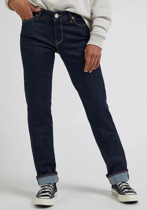 Cozy Chic Soft Wear Pieces Lee Marion Straight Jeans, Rinse