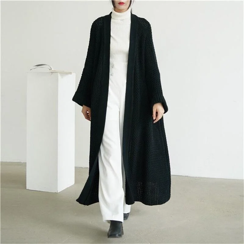 Weekend Style Comfortable Warm Layers Plus Sizes Loose Knitting Women Overcoat