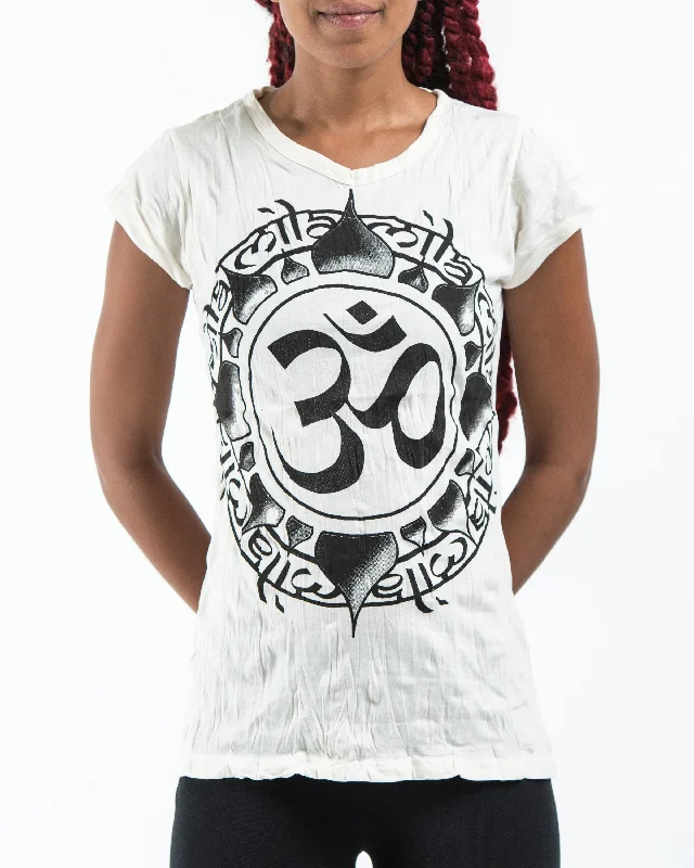 Cozy Layers Soft Cozy Wear Womens Infinitee Om T-Shirt in White