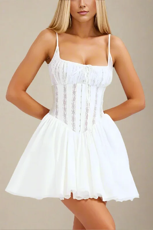 Cozy Chic Affordable Soft Layers Hailee  Bodycon Mini Dress - White Pearl