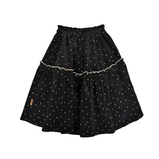 Cozy Sweaters Stylish Relaxed Pieces HEBE BLACK CORDUROY DOTTED SKIRT [Final Sale]