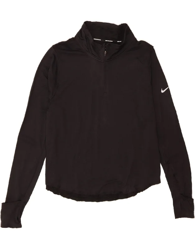 Breathable Style Stylish Relaxed Clothing NIKE Womens Dri Fit Running Zip Neck Pullover Tracksuit Top UK 18 XL Black