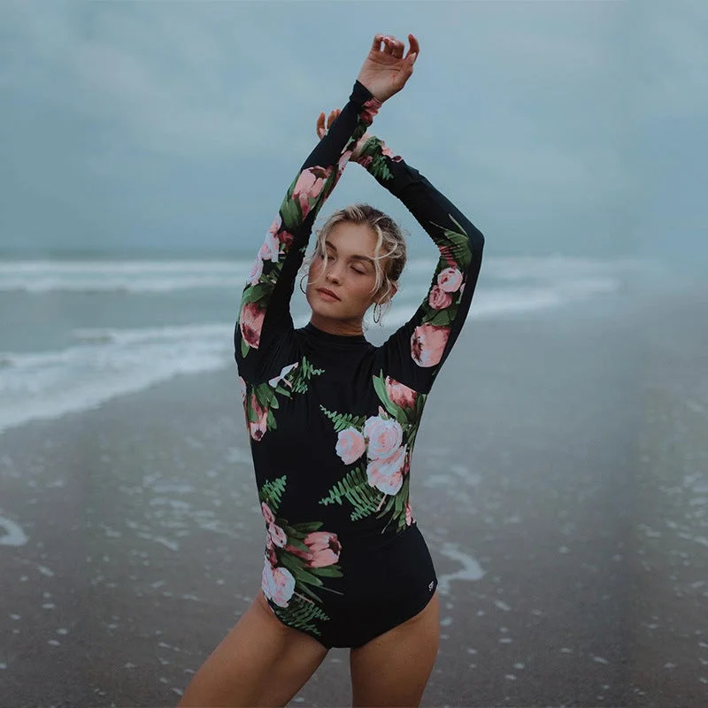 Relaxed Fashion Cozy Layered Wearables Sexy Backless Long Sleeves Wet Suits for Women