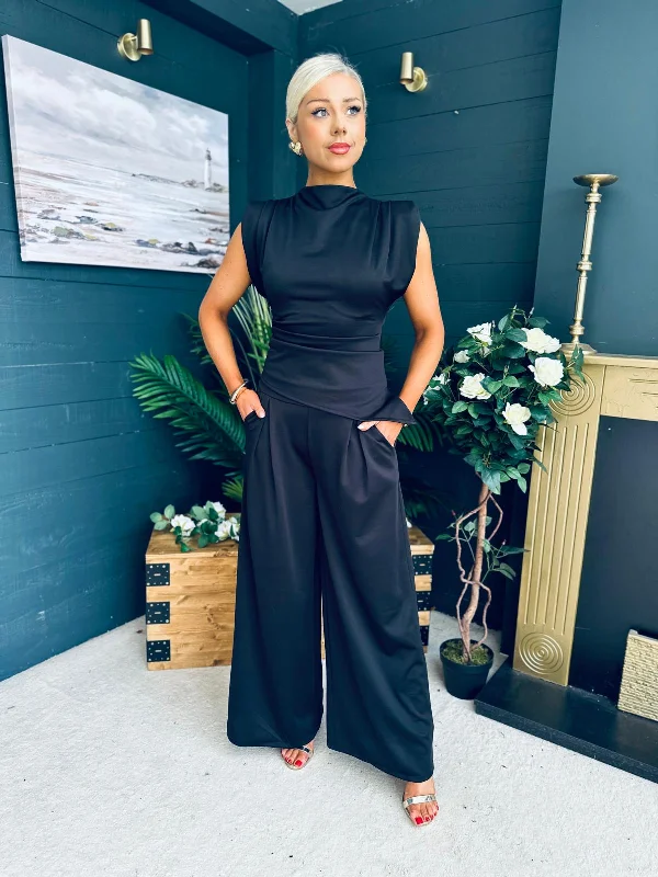 Comfy Dress Cozy Chic Looks Toni Top And Trouser Set Black