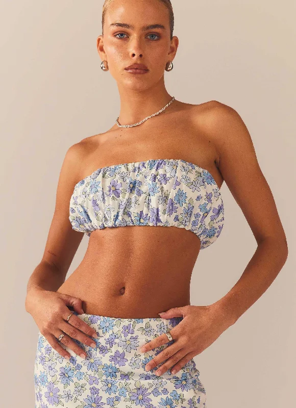 Soft Knitwear Comfortable Chic Fashion Countryside Picnic Bandeau Top - Daisy Chain