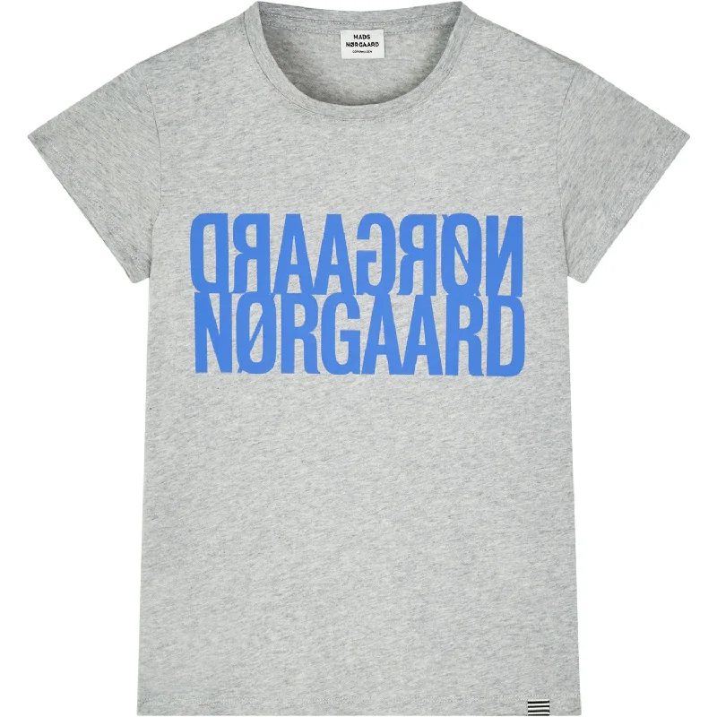 Easygoing Fashion Comfortable Chic Choices Mads Nørgaard Light Grey Melange Single Organic Tuvina T-shirt