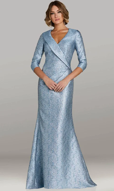 Cozy Fashion Warm Comfortable Fits Feriani Couture 18439 - Fold Over V-Neck Mermaid Evening Gown