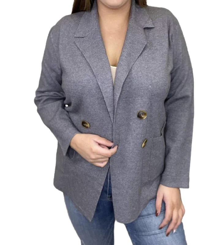 Comfortable Fashion Cozy Clothing Choices Moonlight Workwear Knit Blazer In Grey