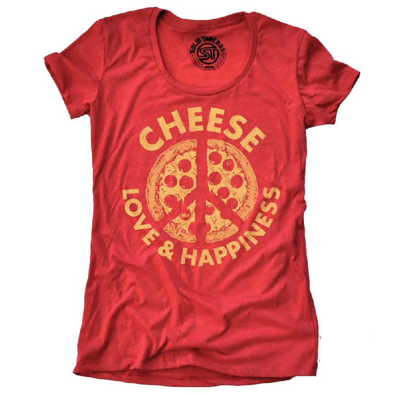 Soft Touch Effortless Street Chic Women's Cheese, Love & Happiness T-shirt