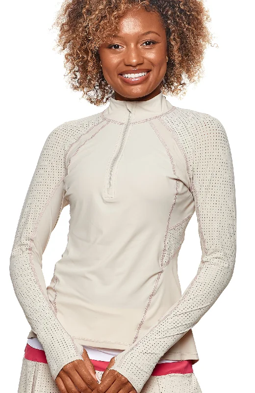 Comfortable Tops Soft Casual Wearable Grace 1/2 Zip Long Sleeve Top Sabia