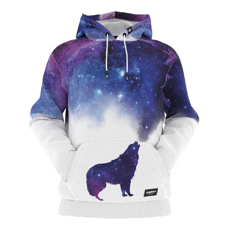 Basic Comfort Comfy Layering Trends Galaxy Howling Wolf Hoodie