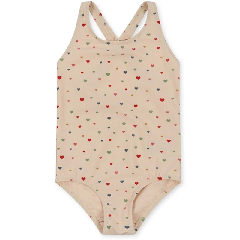 Comfy Chic Cozy Layering Pieces Konges Sløjd Multi Hearts Manuca Basic Swimsuit