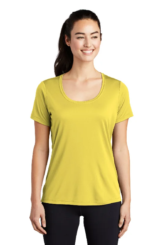 Fresh Comfort Warm Street Style Sport-Tek Womens Moisture Wicking Short Sleeve Scoop Neck T-Shirt - Yellow - Closeout