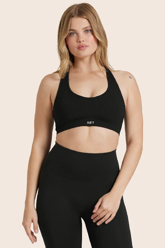 Relaxed Wear Fashionable Cozy Looks SCULPTFLEX® POWER RACER BRA - ONYX