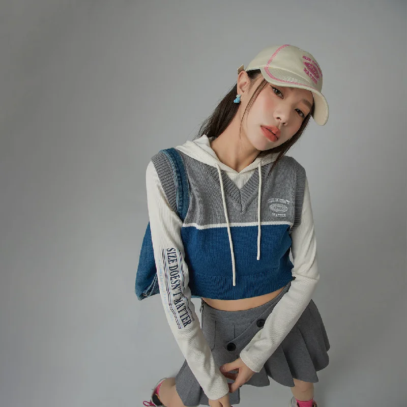 Effortless Outfits Fashion Chic Comfort V-Neck Color Matching Knit Vest