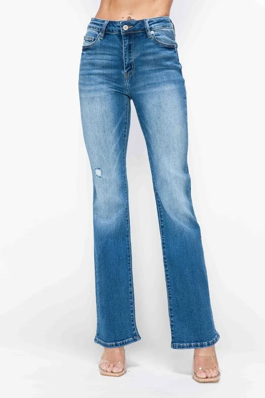 Chic Lounge Street Fashion Comfort bytos Full Size Distressed High Rise Jeans with Pockets