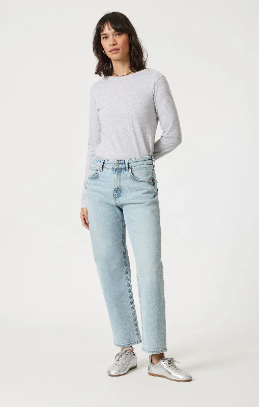 Layered Style Comfortable Wear Choices SAVANNAH STRAIGHT LEG IN BLEACHED CLASSIC BLUE