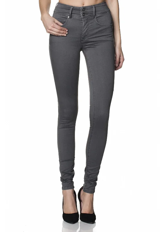 Cozy Apparel Affordable Soft Layers Salsa Secret Push In High Waist Skinny Leg Jeans, Grey