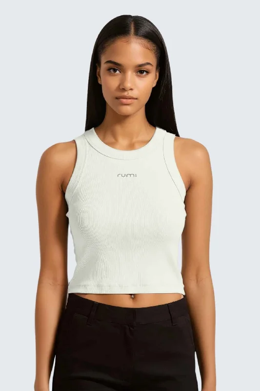 Cozy Shirts Effortless Fashion Options W MoonRib Cropped Tank - Natural