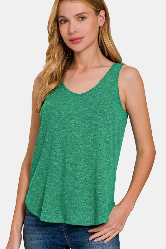 Simple Style Simple Comfort Trends Zenana Curved Hem Round Neck Tank