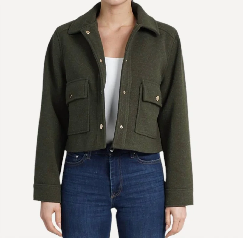 Casual Fit Relaxed Comfort Pieces Xochi Jacket In Olive