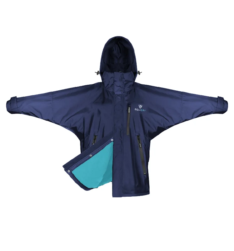 Cozy Apparel Trendy Soft Looks Shortie Women's | Thin Fleece | Navy/Turquoise