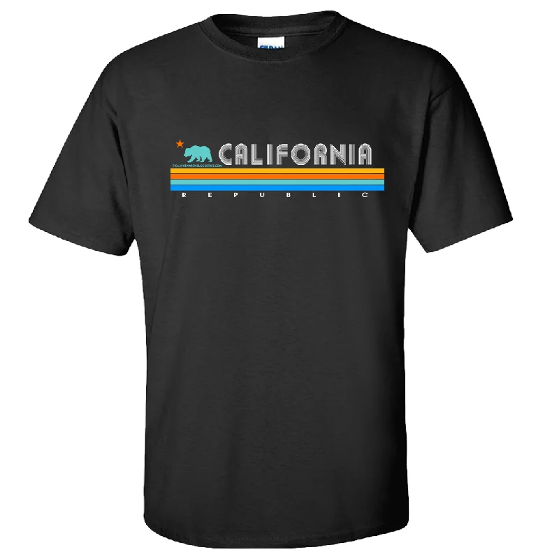 Soft Clothing Trendy Soft Fit California Republic Vintage Stripe Asst Colors T-shirt/tee
