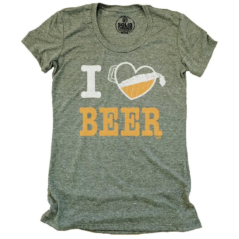 Versatile Wear Soft Chic Apparel Women's I Heart Beer T-shirt