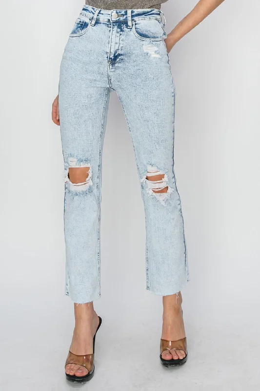Trendy Dresses Cozy Fashion Pieces RISEN High Rise Distressed Ankle Jeans
