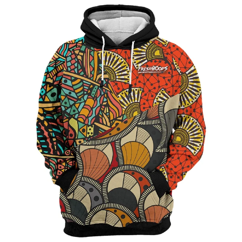 Cozy Pants Relaxed Soft Fashion African Pattern Hoodie