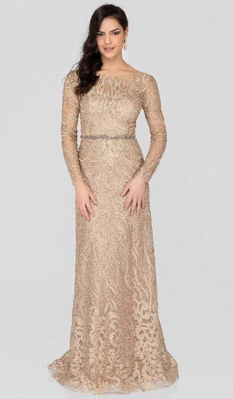 Cozy Vibes Relaxed Fashion Styles Terani Couture - 1913E9229 Embellished Lace Long Sleeve A-line Dress Cozy Vibes Relaxed Fashion Styles Terani Couture - 1913E9229 Embellished Lace Long Sleeve A-line Dress