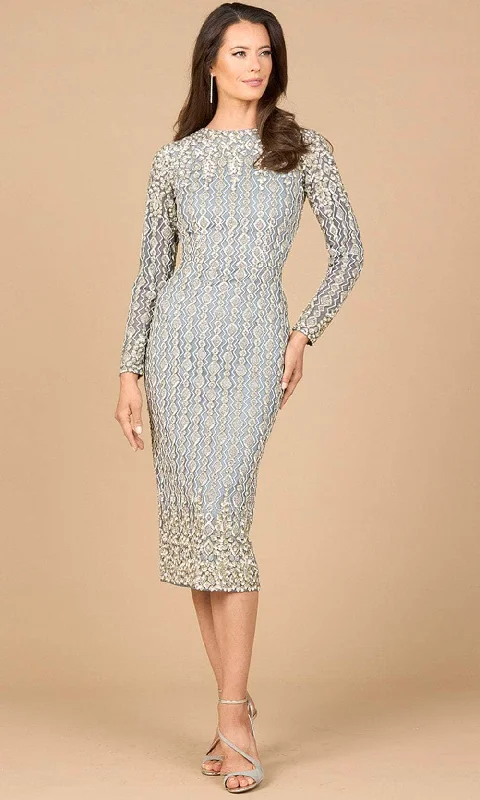 Versatile Wear Stylish Soft Outfits Lara Dresses 28982 - Long Sleeve Intricate Beaded Evening Dress
