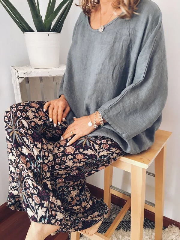 Breezy Comfort Chic and Comfortable Pieces Loose Blouse Floral Printed Long Pants Set Women’s Suit Breezy Comfort Chic and Comfortable Pieces Loose Blouse Floral Printed Long Pants Set Women’s Suit
