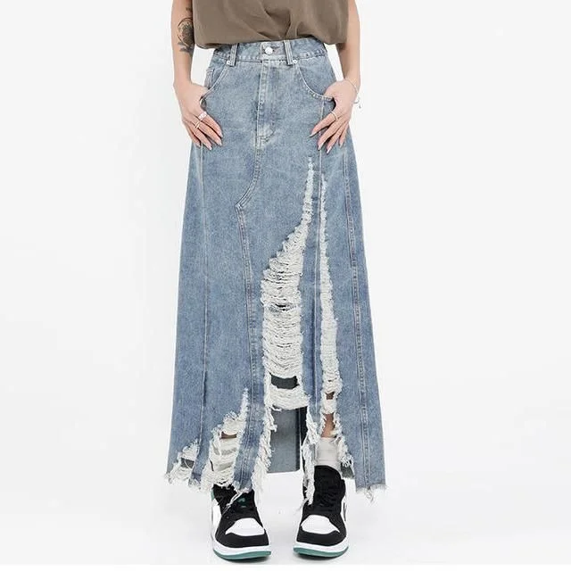 Trendy Dresses Cozy Everyday Styles High Waist Denim Skirt