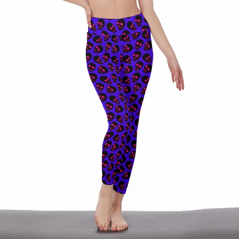 Relaxed Dresses Relaxed Street Fashion Women's Skulls With Red Eyes High Waist Leggings