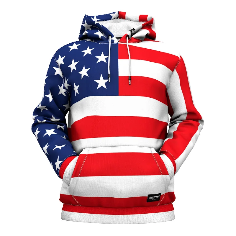 Weekend Comfort Comfortable Warm Layers Flag Hoodie
