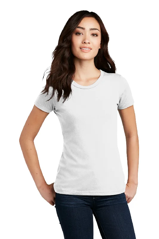 Simple Elegance Effortless Fashion Options District Womens Perfect Blend Short Sleeve Crewneck T-Shirt - White