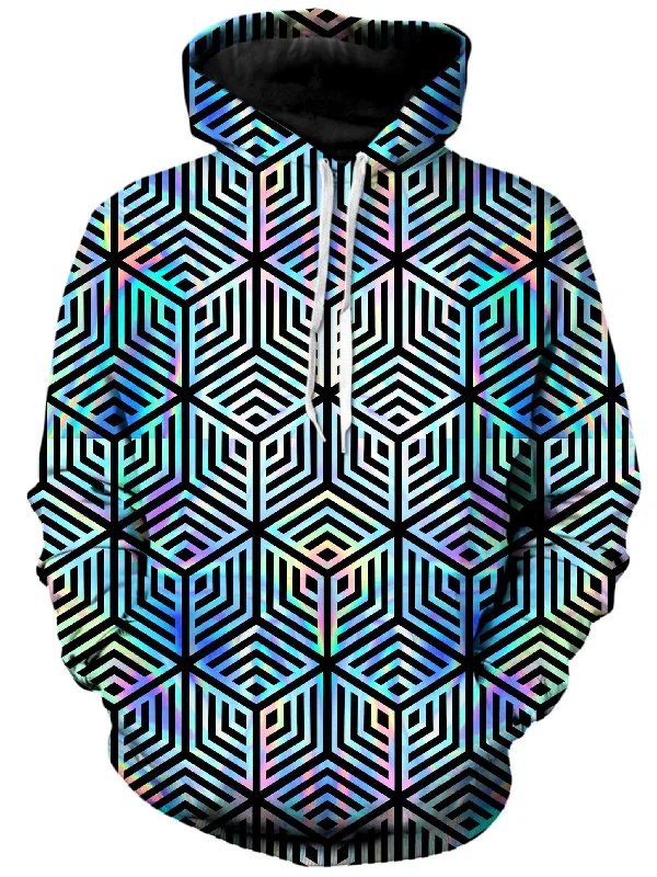 Stylish Ease Simple Cozy Pieces Holographic Hexagon Unisex Hoodie