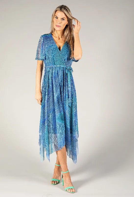 Relaxed Chic Soft Street Fashion Snake Print Faux Wrap Dress