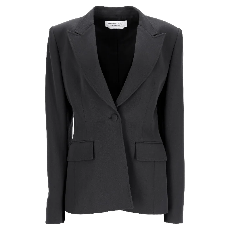 Cozy Shirts Simple Cozy Pieces Gabriela Hearst Single Breasted Blazer in Black Wool