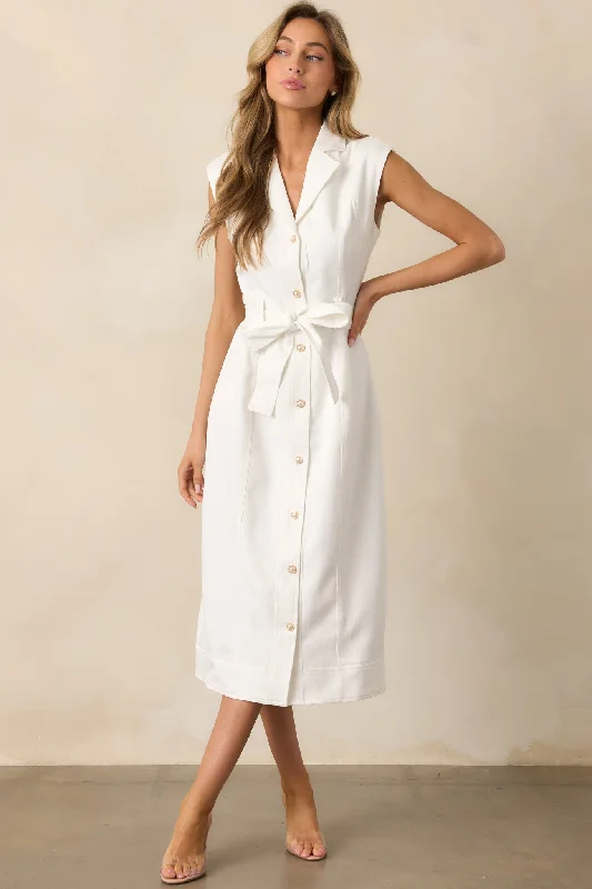 Cozy Dress Cozy Pieces Wear Jacqueline White Midi Dress