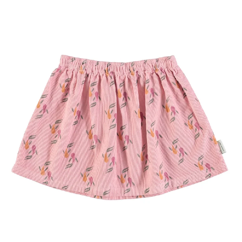 Effortless Dressing Cozy Everyday Wear PIUPIUCHICK PINK PRINTED FLARE SKIRT [Final Sale]
